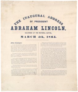 Discours inaugural du président Abraham Lincoln prononcé au Capitole national, 4 mars 1865 - American School