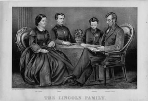 La famille Lincoln, pub. par Currier & Ives, 1867 - American School