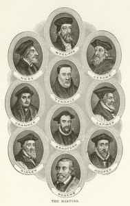 Les Martyrs, Wycliffe, Huss, Jérôme, Tyndale, Cranmer, Latimer, Bradford, Ridley, Hooper, Rogers - American School