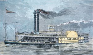 Le bateau à roues latérales du Mississippi 