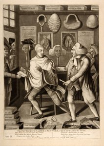Le barbier patriotique de New York, ou le capitaine dans les bulles, pub. 1775 - American School