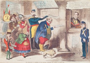 Les ennemis repentants (?) de la République demandant pardon à Oncle Sam, 1869 - American School