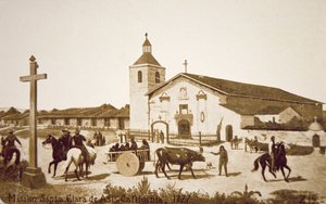 La mission espagnole, Santa Clara de Asis, Californie en 1777 - American School