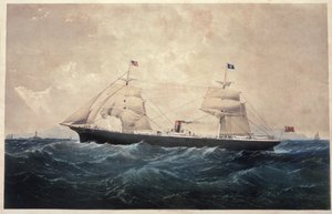 Le vapeur Manhattan (huile sur toile)