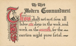 Le troisième commandement moderne (lithographie couleur) - American School