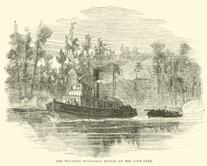 Le remorqueur Donaldson remontant le Cape Fear, mars 1865