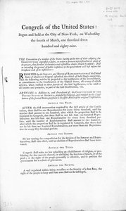 La Déclaration des droits des États-Unis, complétée en 1789