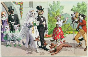 Le mariage, carte postale américaine du début du XXe siècle