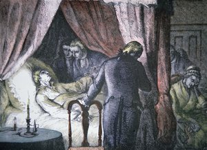 La mort de George Washington à Mount Vernon, Virginie - American School