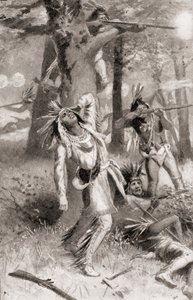 La mort de Tecumseh pendant la bataille de la Tamise, le 5 octobre - American School