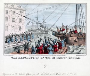 La destruction du thé au port de Boston - American School