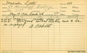 Le dossier de service de Malcolm X - American School