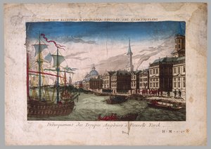 Le débarquement des troupes britanniques à New York, 1776 - American School