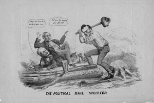 Le fendeur de rails politique, publié par J Leach, New York, 1860 - American School