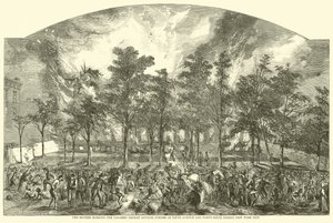 Les émeutiers brûlant l