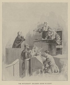Le délire de sorcellerie - scène au tribunal (litho) - American School