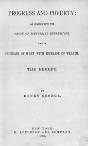 Page de titre de Progrès et pauvreté par Henry George, publié en 1880 - American School
