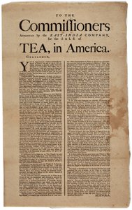 Aux commissaires nommés par la Compagnie des Indes orientales, pour la vente de thé en Amérique, signé Scaevola, 1773 - American School