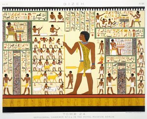 Tombe 24, Chambre sépulcrale n°2a, de Gizeh, Volume II, planche XIV de Vol 2 Ancient Egypt par Samuel Augustus Binion, publié en 1887