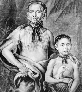 Tomochichi et son neveu Toonahowi de la tribu Lower Creek du sud-est - American School