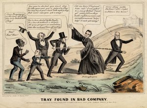 Tray trouvé en mauvaise compagnie, publié par J Baillie, New York, 1844 - American School
