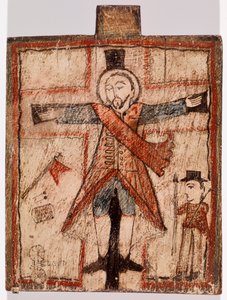 Figure en uniforme sur la croix