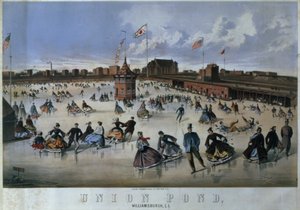 Union Pond, Williamsburg, Brooklyn, gravé par Thomas & Eno, New York - American School
