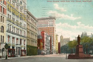 Union Square, nord depuis la 14e rue, New York, vers 1900-10 - American School