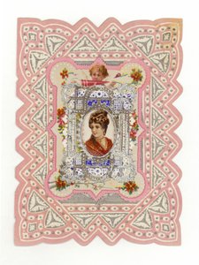 Dame victorienne sur une carte - American School
