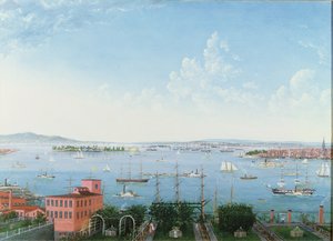 Vue du port de New York depuis Brooklyn Heights, c.1860 - American School