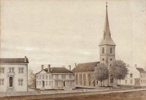 Vue de Petersburg, Virginie (aquarelle sur papier) - American School