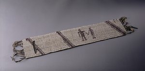 Ceinture de wampum, fabriquée par les Indiens Lenni Lenape, Pennsylvanie - American School