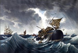 Baleine détruisant un navire baleinier, c.1875