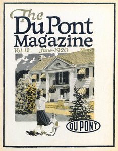 Femme et chien, couverture du DuPont Magazine, juin 1920