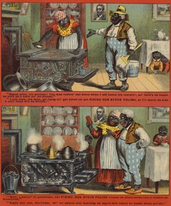 Femme nettoyant le poêle - American School