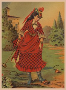 Femme jouant au croquet