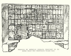 Écriture par les Indiens mexicains datant de plus de 10 000 ans (lithographie) - American School