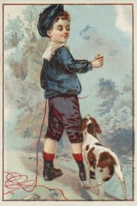 Jeune garçon avec un chien - American School