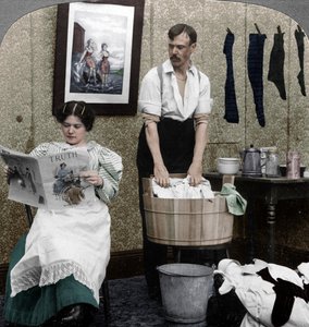 La nouvelle femme, jour de lessive - American Stereoscopic Company