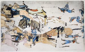 Bataille de Little Bighorn, Montana, USA, 25-26 juin 1876, vers 1900 - Amos Bad Heart Buffalo