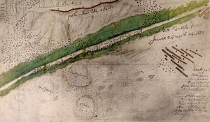 Carte topographique du champ de bataille de Little Big Horn - Amos Bad Heart Buffalo