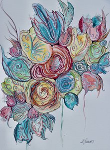Motifs floraux abstraits colorés - Amy Tieman