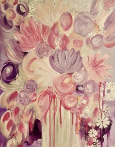 Fleurs rose pâle et violettes - Amy Tieman