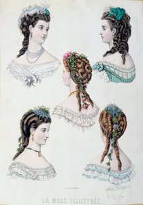 Cinq coiffures de femmes (La mode illustrée) - Anais Toudouze