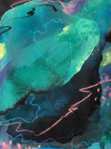 Bleu sarcelle profond - Organic Flow - Anastasiya Devochkina