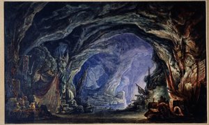 Décor préparatoire pour le ballet Le Corsaire de Adolphe Adam - Anatoli Fedorovich Geltser
