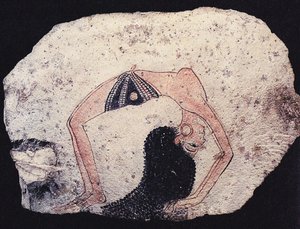 Ostracon avec danseuse