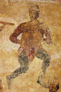 Musiciens et acrobates (détail) - Ancient Russian frescos