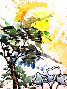 Résumé : Arbres ensoleillés