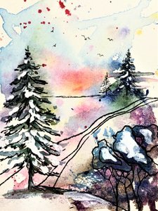 Lueur hivernale colorée